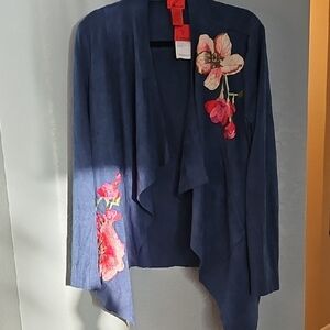 Christina Soft Blue Faux Suede Jacket